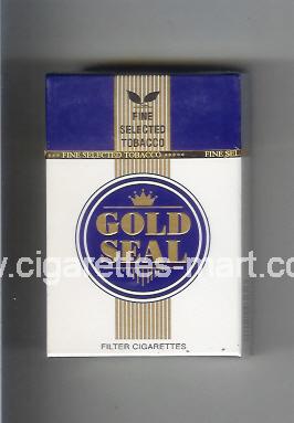 Gold Seal (design 1) (white & blue) ( hard box cigarettes )