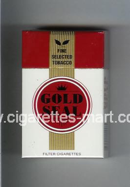 Gold Seal (design 1) (white & red & black) ( hard box cigarettes )