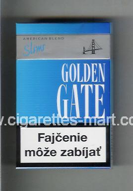 Golden Gate (german version) (design 2) (American Blend / Slims) (blue) ( hard box cigarettes )
