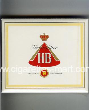 HB (german version) (design 1A) (Kronen Filter) ( box cigarettes )