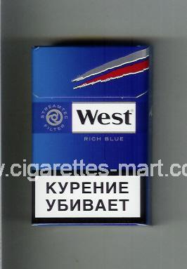 West (design 10A) (Rich Blue) ( hard box cigarettes )