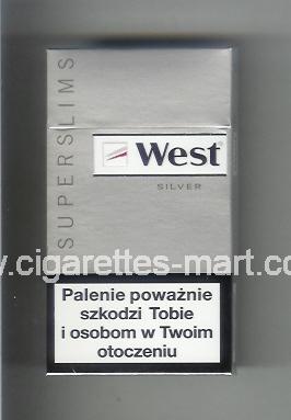 West (design 12) (Superslims / Silver) ( hard box cigarettes )