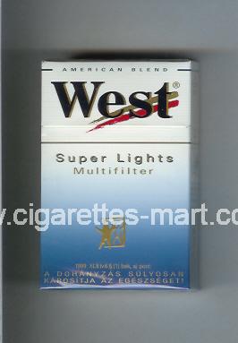 West (design 3) (Super Lights / Multifilter / American Blend) ( hard box cigarettes )