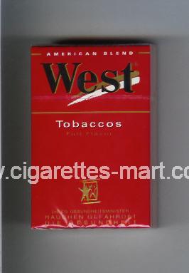 West (design 3) (Tobaccos / Full Flavor / American Blend) ( hard box cigarettes )