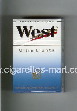 West (design 3) (Ultra Lights / Anerican Blend) ( hard box cigarettes )