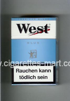 West (design 3A) (Blue / American Blend) ( hard box cigarettes )