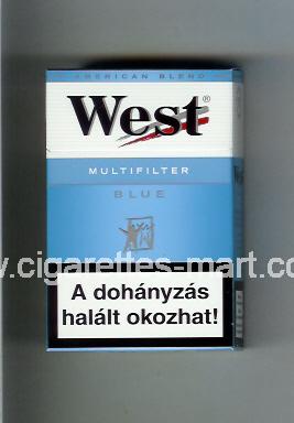 West (design 3A) (Multifilter / Blue / American Blend) ( hard box cigarettes )