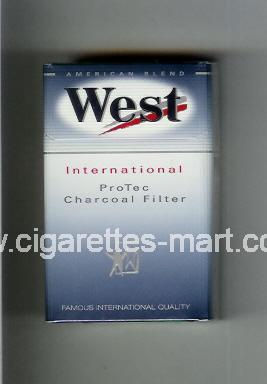 West (design 6) (International / ProTec Charcoal Filter / American Blend) ( hard box cigarettes )