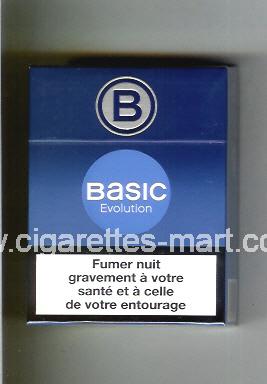 Basic (german version) (design 3) B (Evolution) (blue & blue) ( hard box cigarettes )