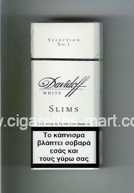 Davidoff (design 1) (White / Selection No 1 / Slims) ( hard box cigarettes )