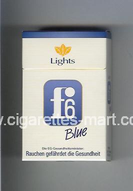 F 6 (german version) (design 3) (Blue / Lights) ( hard box cigarettes )