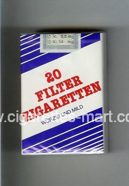 Filter Zigaretten (Wurzig und Mild) ( soft box cigarettes )