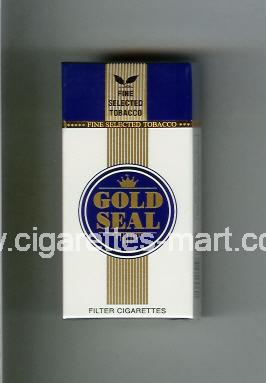 Gold Seal (design 1) (white & blue) ( hard box cigarettes )