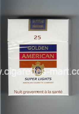 Golden American (german version) (design 1) (Super Lights) ( hard box cigarettes )