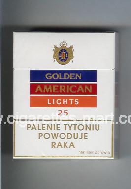 Golden American (german version) (design 2) (Lights) ( hard box cigarettes )