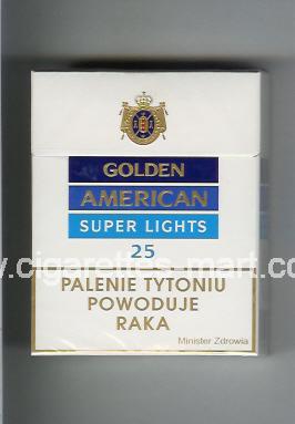 Golden American (german version) (design 2) (Super Lights) ( hard box cigarettes )