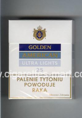 Golden American (german version) (design 2) (Ultra Lights) ( hard box cigarettes )