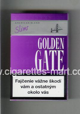 Golden Gate (german version) (design 2) (American Blend / Slims) (violet) ( hard box cigarettes )
