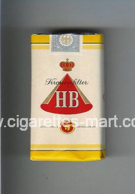 HB (german version) (design 1) (Kronen Filter) ( soft box cigarettes )