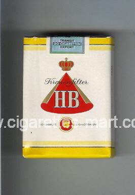 HB (german version) (design 1) (Kronen Filter) ( soft box cigarettes )