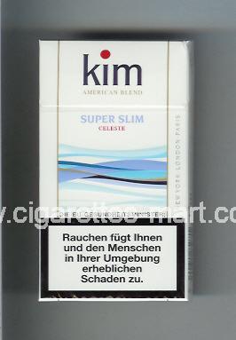 Kim (german version) (design 2) (Super Slim / Celeste / American Blend) ( hard box cigarettes )