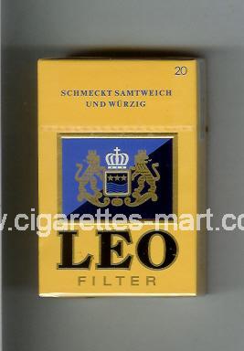 Leo (german version) (Filter / Schmeckt Samtweich und Wurzig) ( hard box cigarettes )