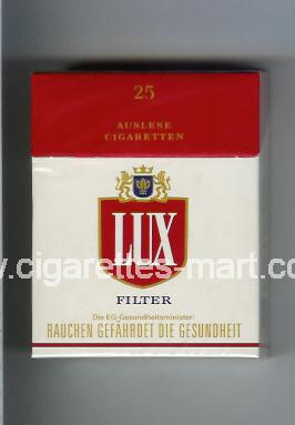 Lux (german version) (design 4A) (Filter / Auslese Cigaretten) ( hard box cigarettes )