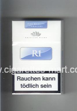 R 1 (design 5) (American Blend) (white & blue) ( hard box cigarettes )