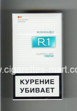 R 1 (design 6) (Minima 0,1 / Superslims / Fresh) ( hard box cigarettes )