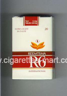 R 6 (design 8B) (International / Extra Licht in Taste) ( soft box cigarettes )
