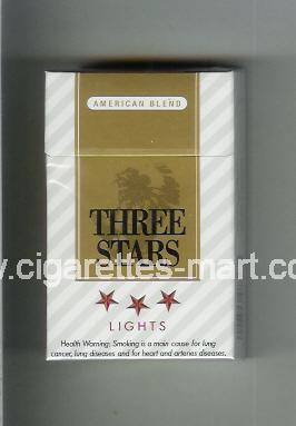 Three Stars (german version) (design 1B) (American Blend / Lights) ( hard box cigarettes )