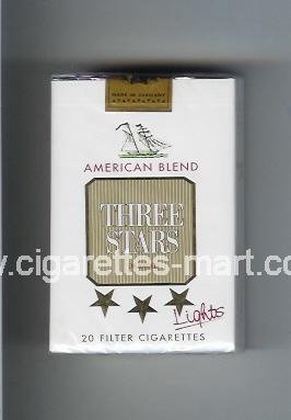 Three Stars (german version) (design 2) (American Blend / Lights / De Luxe) ( soft box cigarettes )