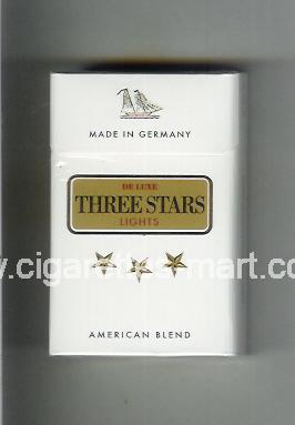 Three Stars (german version) (design 3) (De Luxe / Lights / American Blend) ( hard box cigarettes )