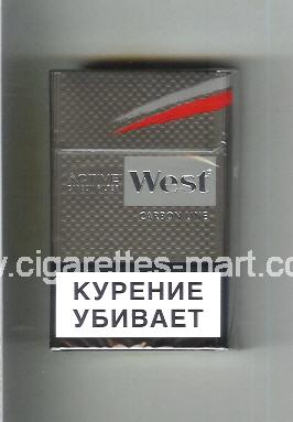 West (design 10) (Active Carbon Filter / Carbon Line) ( hard box cigarettes )