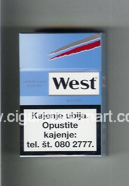 West (design 10) (American Blend / Blue) ( hard box cigarettes )