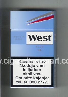 West (design 10) (American Blend / Blue) ( hard box cigarettes )