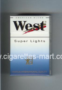 West (design 3) (Super Lights / American Blend) ( hard box cigarettes )