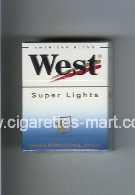 West (design 3) (Super Lights / American Blend) ( hard box cigarettes )