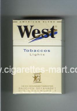 West (design 3) (Tobaccos / Lights / American Blend) ( hard box cigarettes )