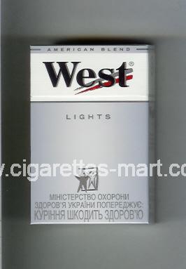 West (design 3A) (Lights / American Blend) ( hard box cigarettes )