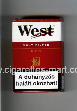 West (design 3A) (Multifilter / Red / American Blend) ( hard box cigarettes )