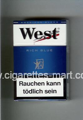 West (design 3A) (Rich Blue / American Blend) ( hard box cigarettes )