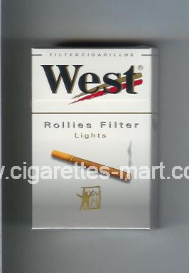 West (design 8) (Rollies Filter / Lights / Filter Cigarillos) ( hard box cigarettes )